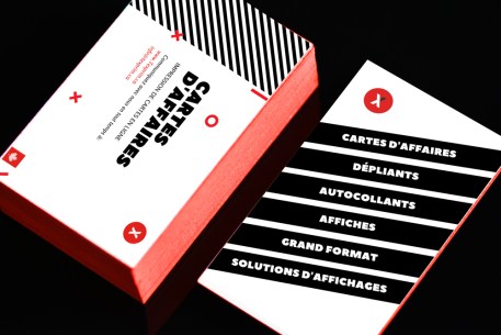 Impression cartes d'affaires avec tranches colorées