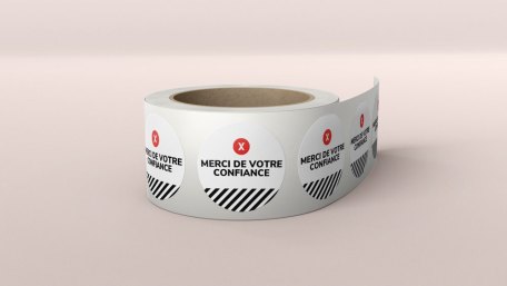 Impression d'autocollants personnalisés en rouleau montréal laval Québec